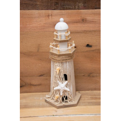 Leuchtturm aus Holz, 23 cm