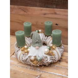 Adventskranz Wichtel mint