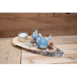 Teelicht Deko kleiner blauer Fisch