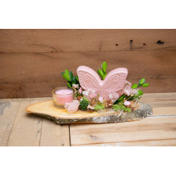 Teelicht rosa Schmetterling