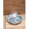 Windlicht blaue Muscheln