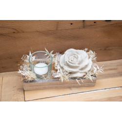 Windlicht Tablett Betonrose