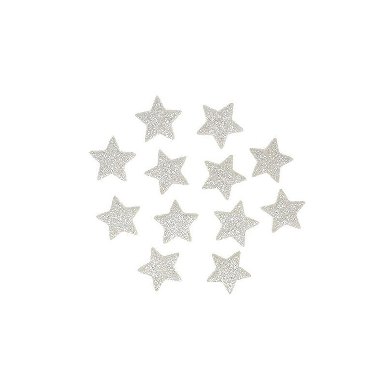 Sterne Glitter cremeweiss 10er Set