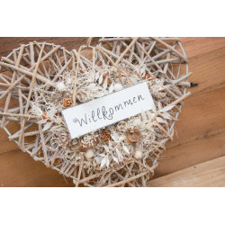 Türdeko Weidenherz Willkommen Shabby