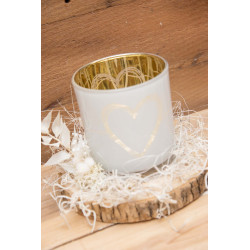 Windlichtdeko Herzglas