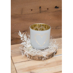 Windlichtdeko Herzglas