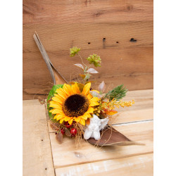 Kokosschale Seidenblumen mit Engel