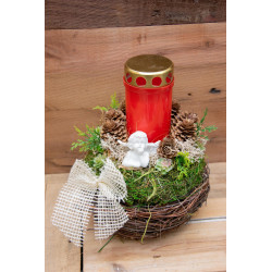 Grabschmuck mit Kerze