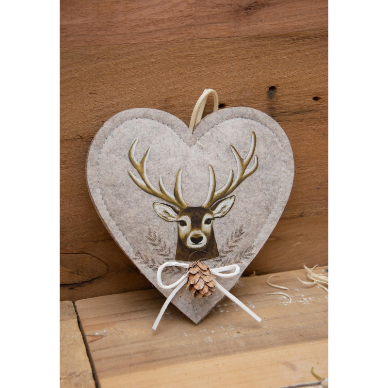 Filz-Herz Hirsch