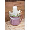Kerzendeko Tasse rosa mit Hirsch