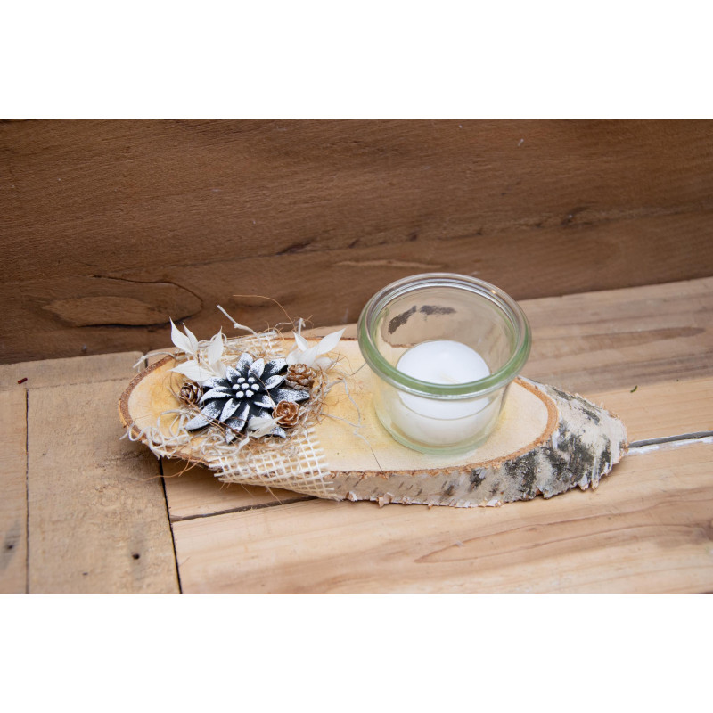 Windlichtdeko Edelweiss