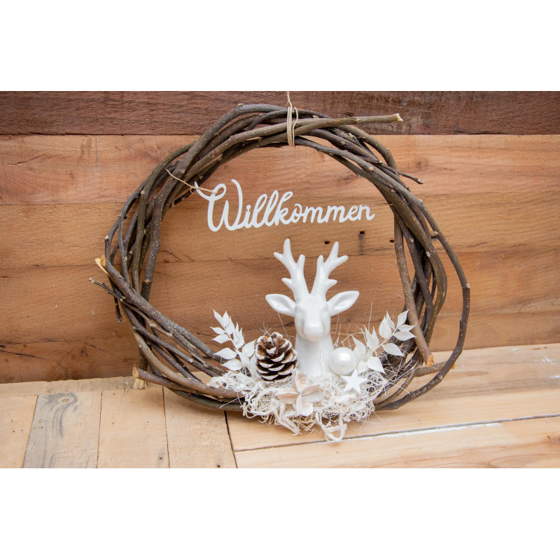 Türkranz Hirschbüste weiss