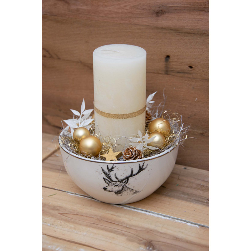 Adventsgesteck Hirschschale