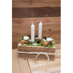 Adventsgesteck Box Natur