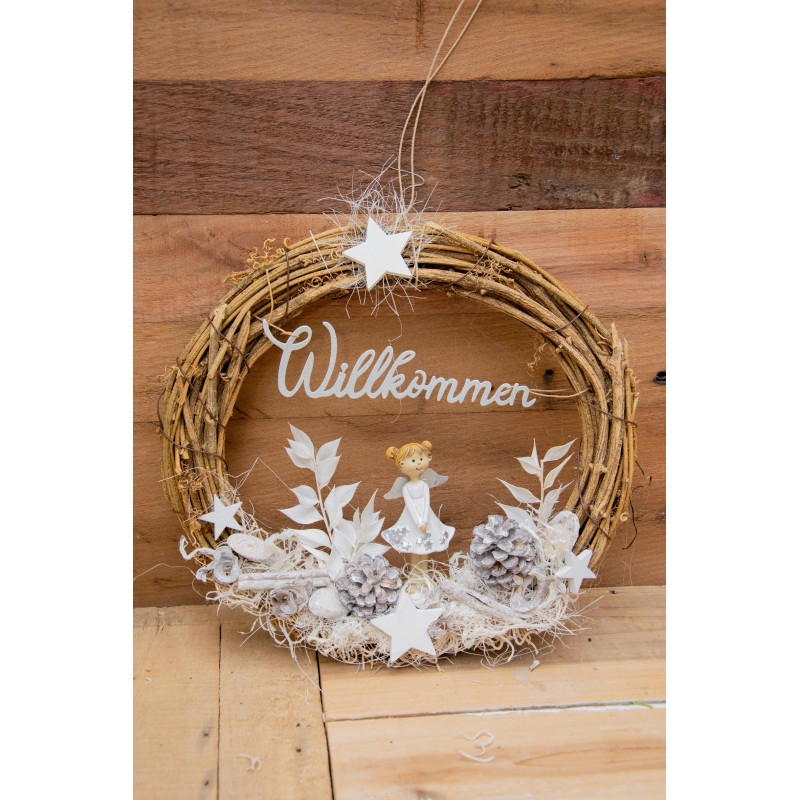 Türkranz Engel weiss-silber