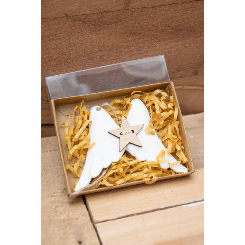 Engelsflügel Anhänger aus Porzelan