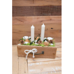 Adventsgesteck Box Natur