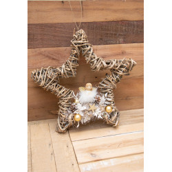 Türdeko Rebenstern mit Engel