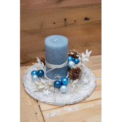 Adventsgesteck blau