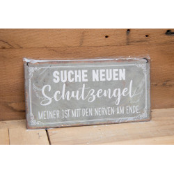 Spruchschild "neuer Schutzengel"