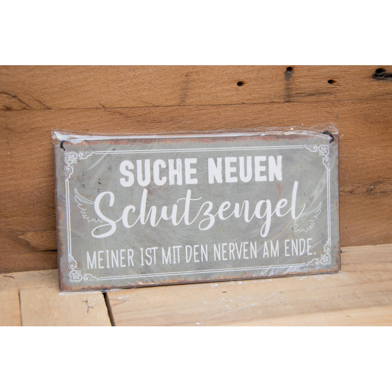 Spruchschild "neuer Schutzengel"