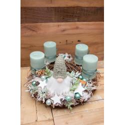 Adventskranz Wichtel mint