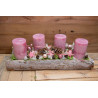 Adventsgesteck Rindenbox rosa