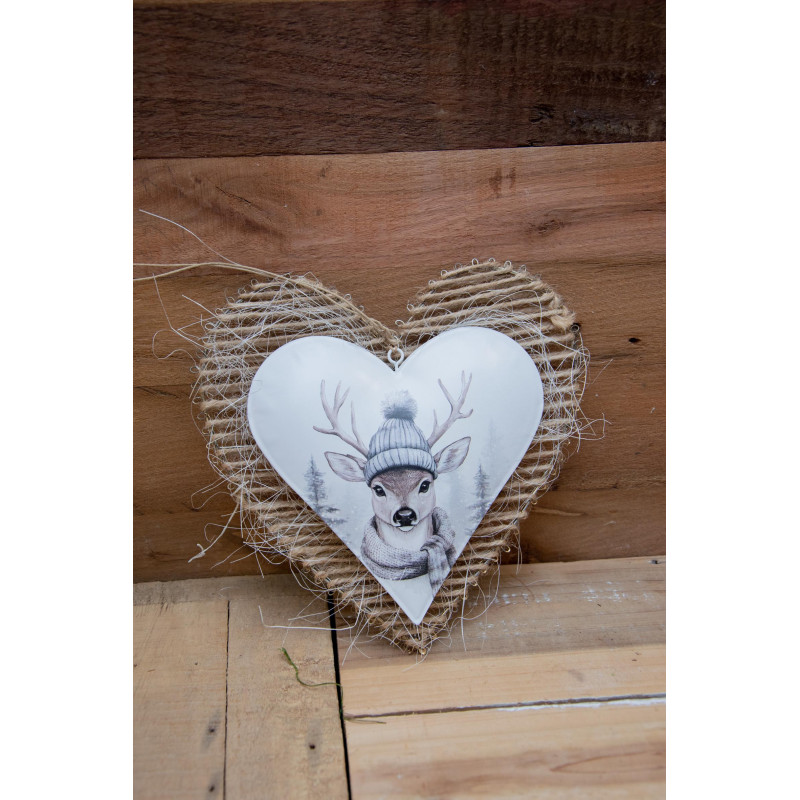Türdeko Herz mit Hirsch