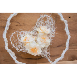 Türkranz Drahtherz mit Blüten