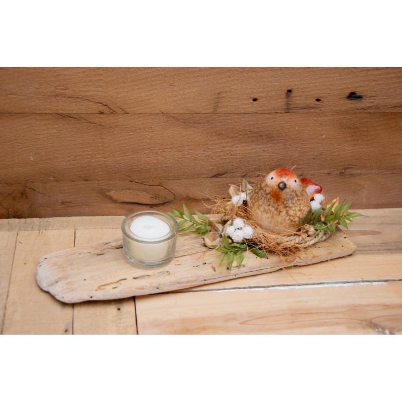 Schwemmholz Vogel Teelicht