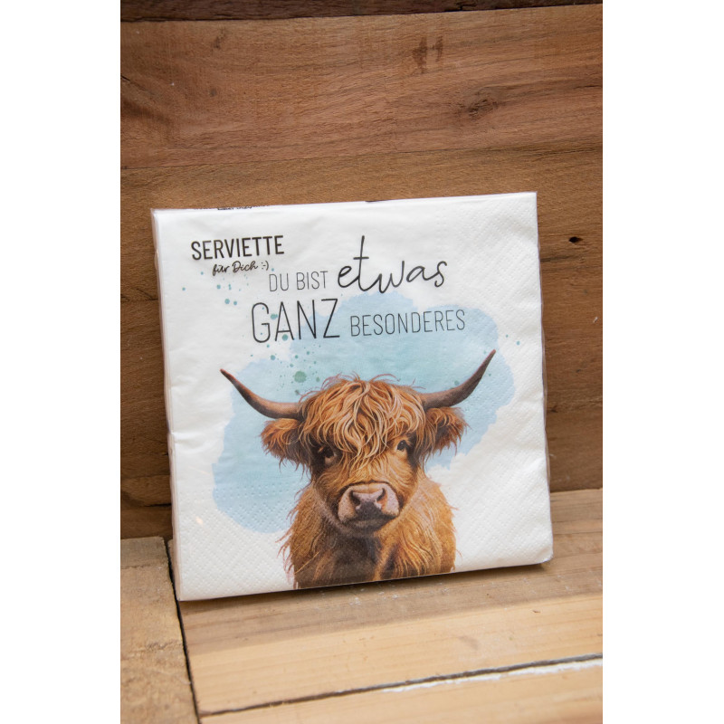 Servietten Hochlandrind "etwas besonderes"