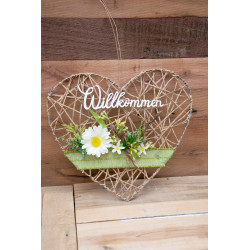 Türdeko Herz Seidenblumen