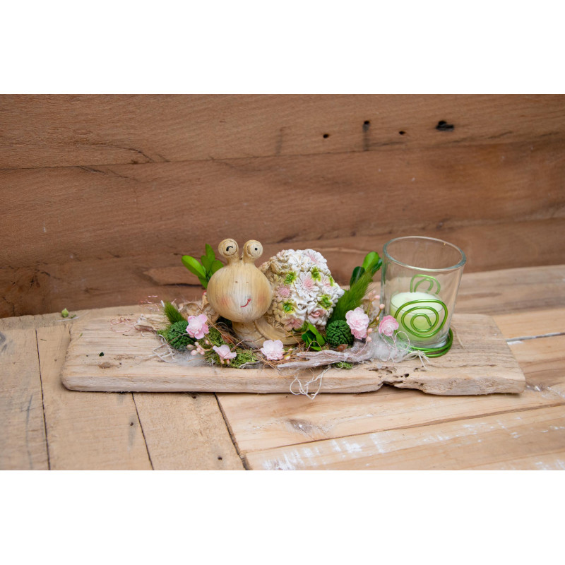 Schwemmholz Teelicht Schnecke