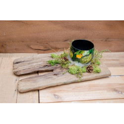 Schwemmholz-Windlicht grün