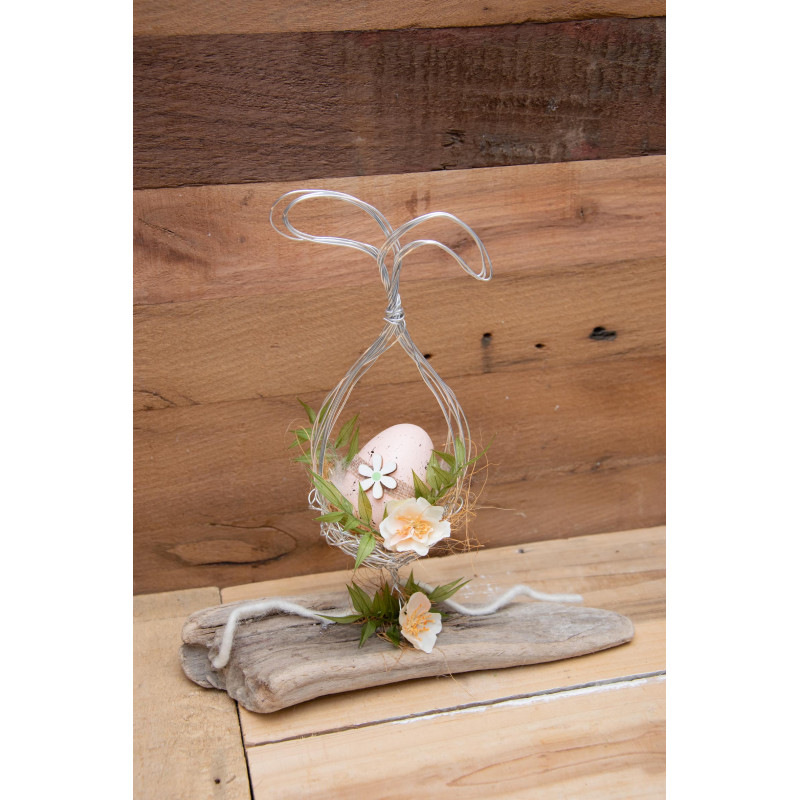 Tischdeko Schwemmholz-Ohren-Ei Osterdeko