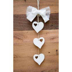 Girlande 3 Herz mit Masche