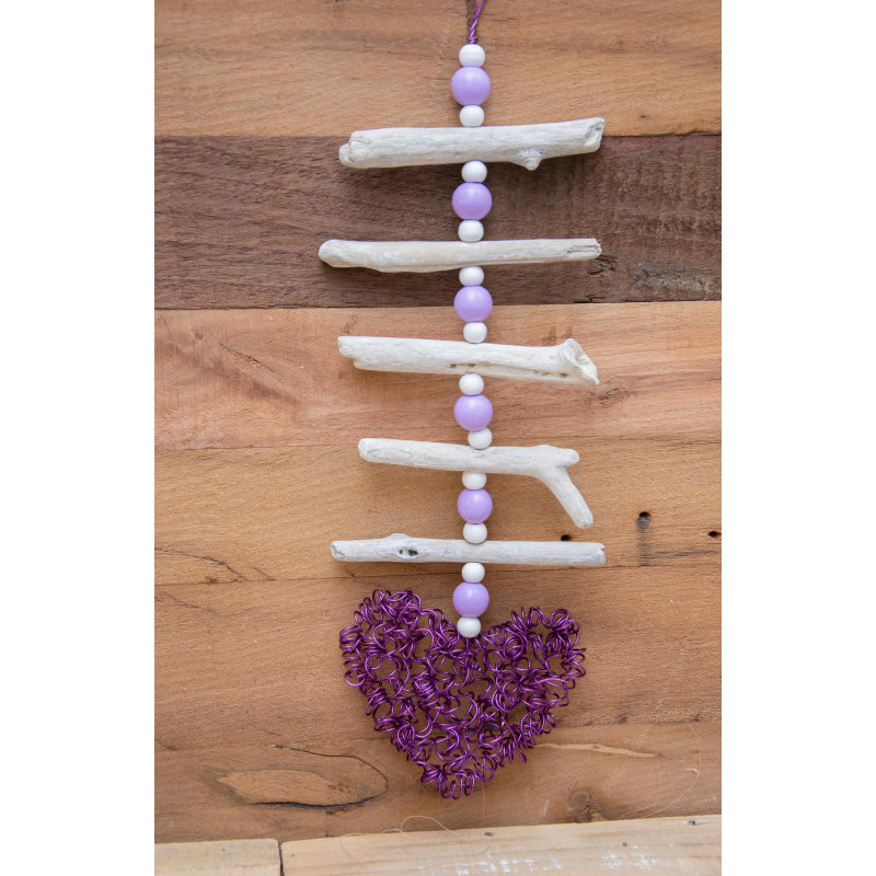 Girlande lila Herz