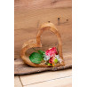 Holzherz mit Seidenrosen