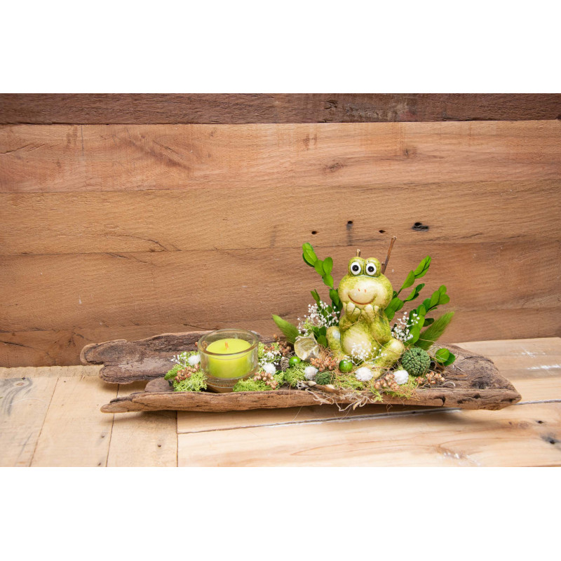 Teelicht Frosch Schwemmholz