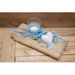 Herz-Teelicht-Deko Vergissmeinnicht