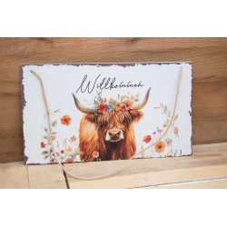 Willkommensschild Hochlandrind