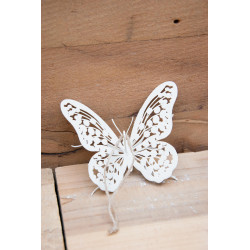 Schmetterling Anhänger cremeweiss