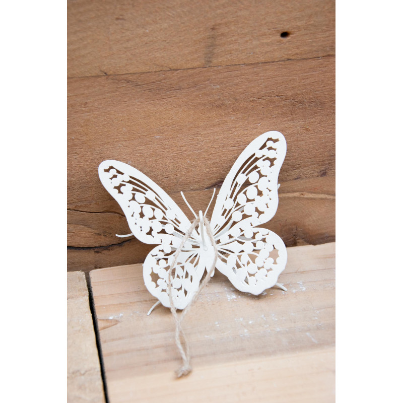 Schmetterling Anhänger cremeweiss