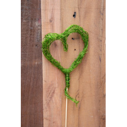 Blumenstecker Drahtherz grün
