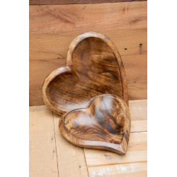 Herzschale Mangoholz, 2 Grössen zur Wahl