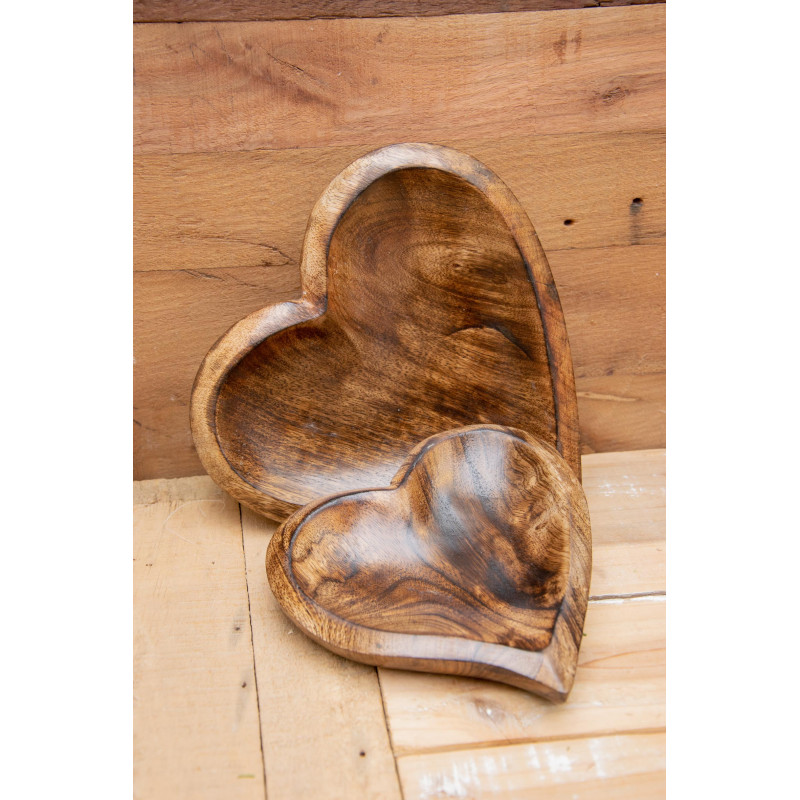 Herzschale Mangoholz, 2 Grössen zur Wahl