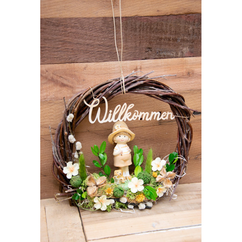 Türkranz Willkommen Kind mit Hund