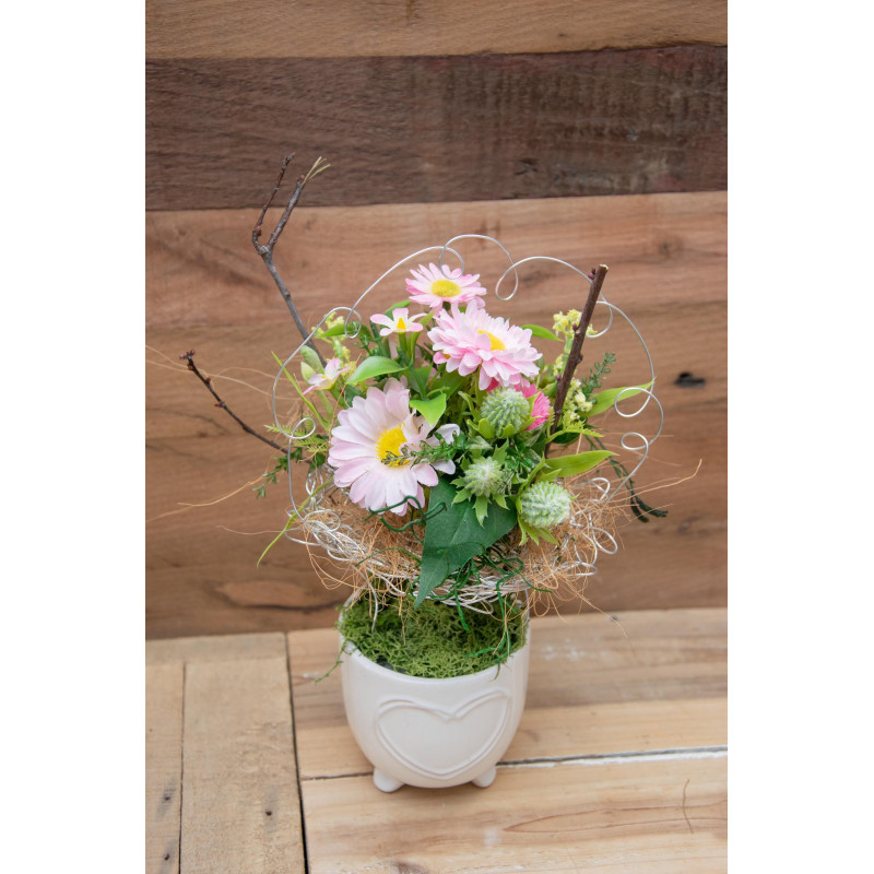 Rosa Blumenstaus im Topf