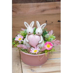 Osterdeko Hasen mit Herz