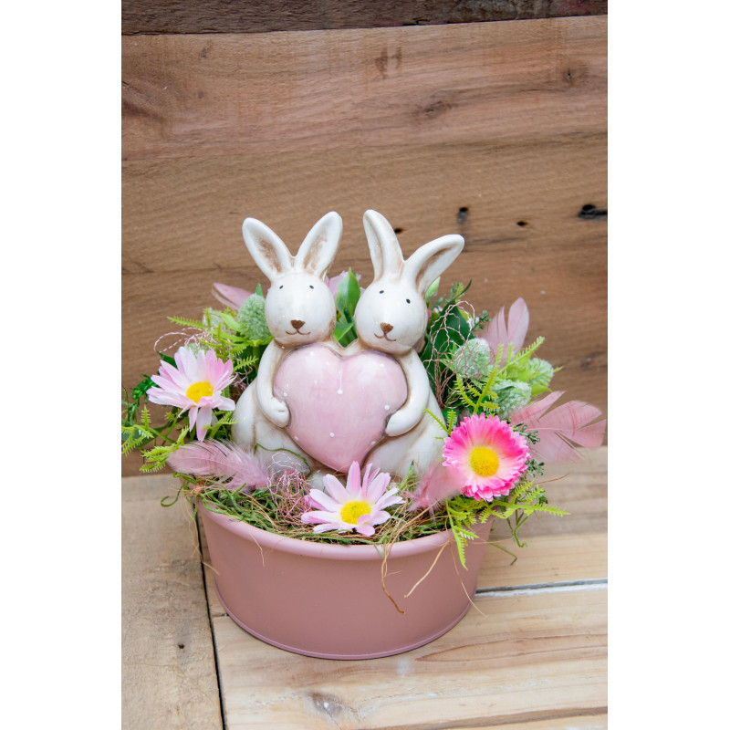 Osterdeko Hasen mit Herz